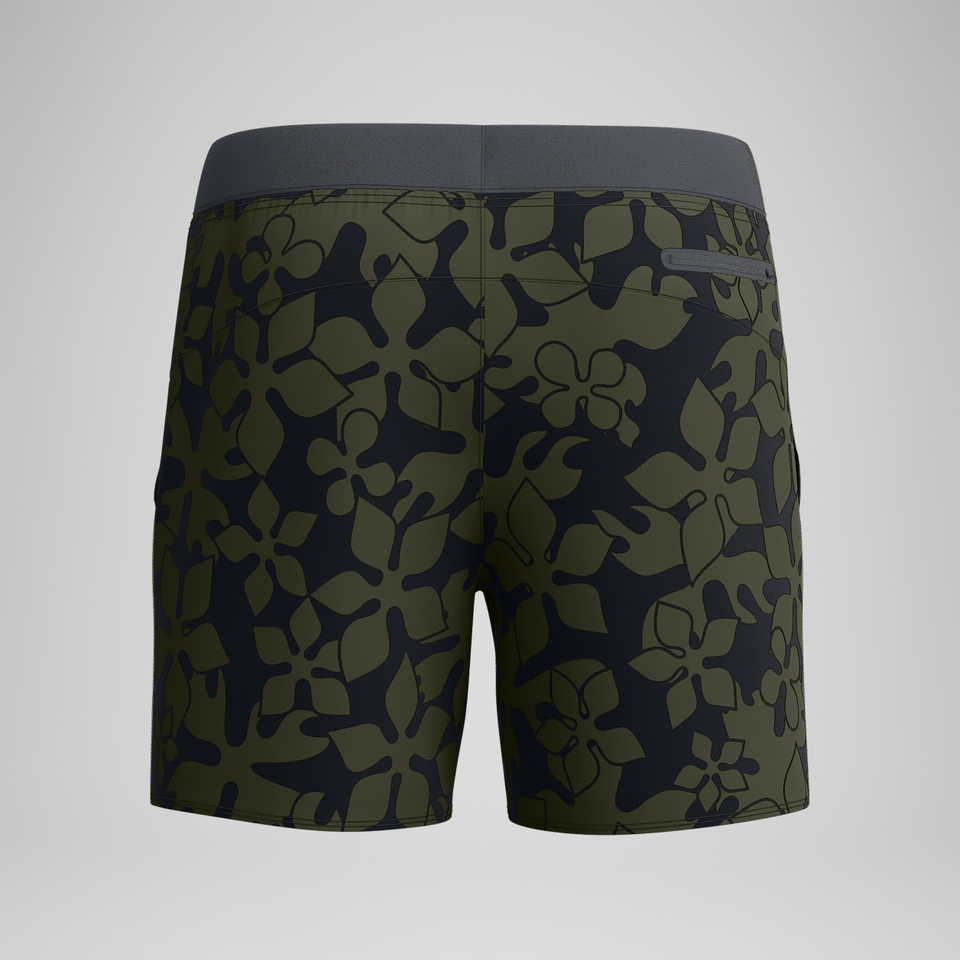 Lookout Bedruckte Badeshorts 40 cm Dunkelgrün für Herren