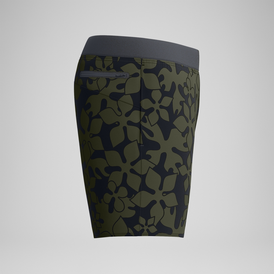 Lookout Bedruckte Badeshorts 40 cm Dunkelgrün für Herren