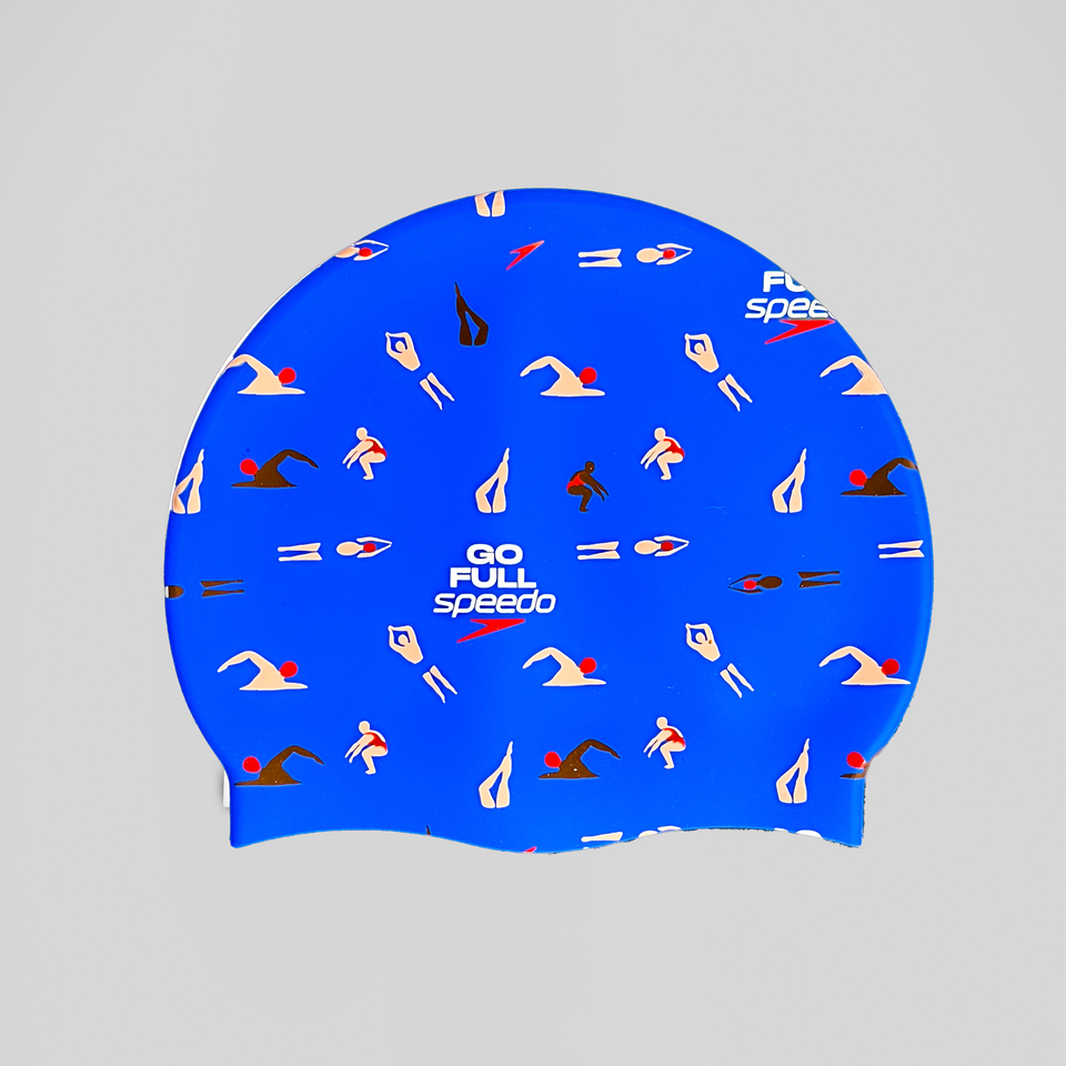 Adult Silicone Printed Cap Blue