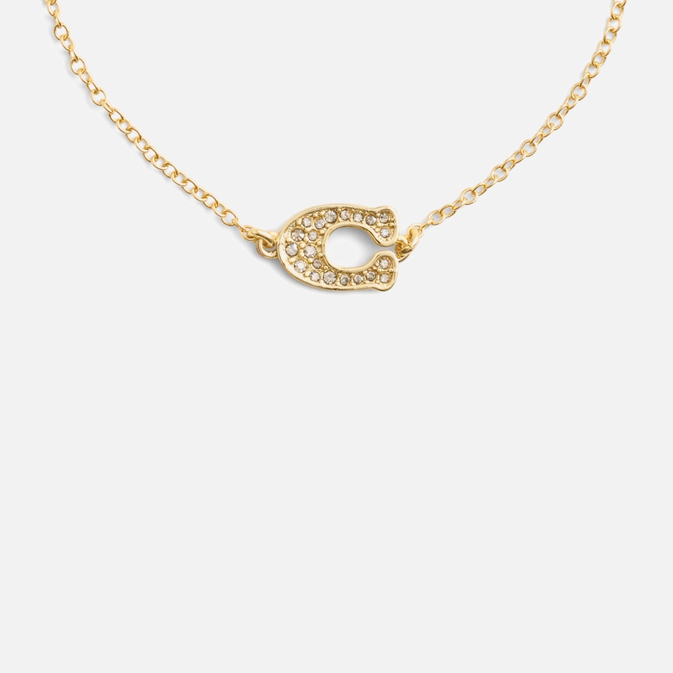 Coach Signature Pavé C Gold-Plated Brass Slider Bracelet