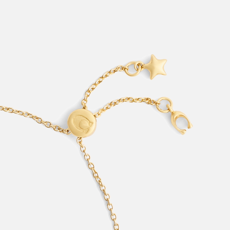 Coach Signature Star & Heart Gold-Toned Slider Bracelet