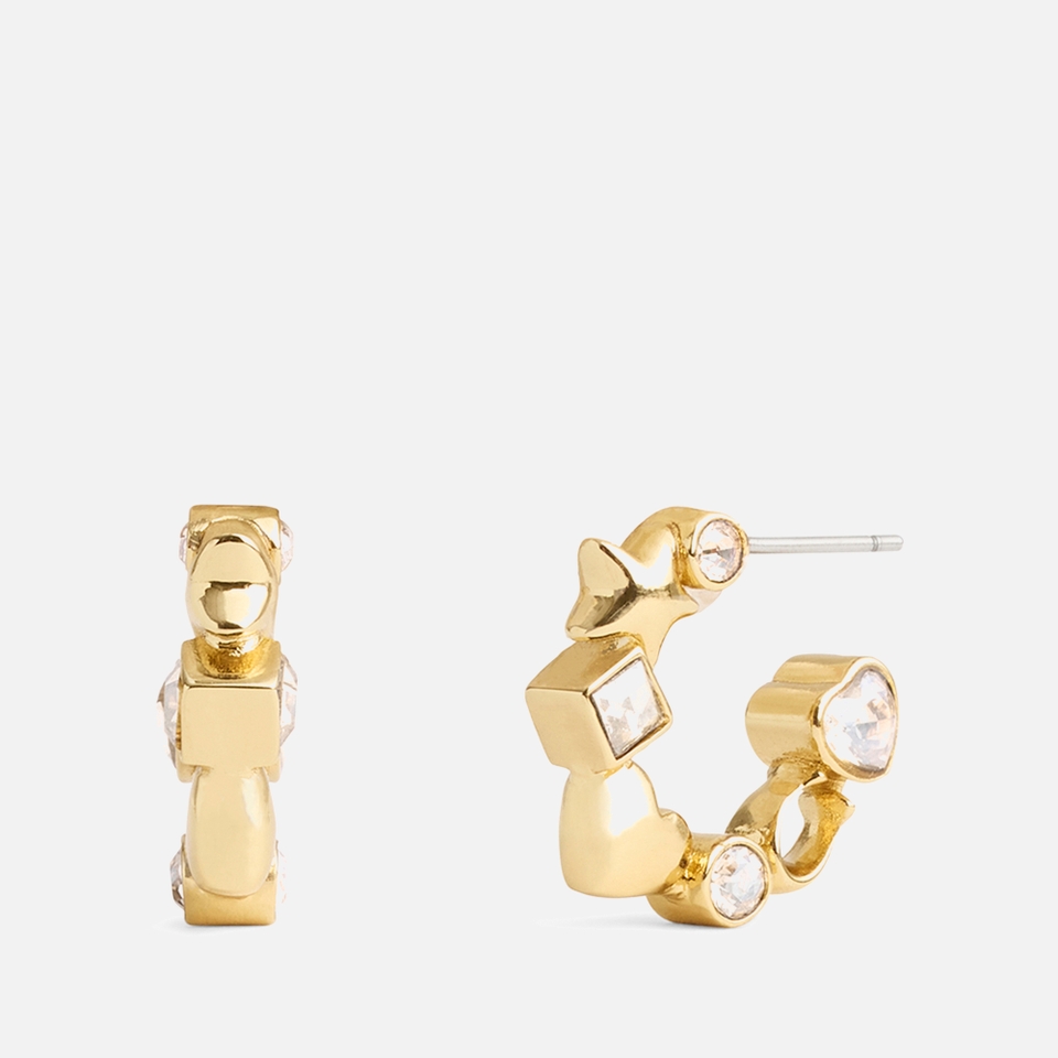 Coach Signature Gold-Tone Huggie Earrings