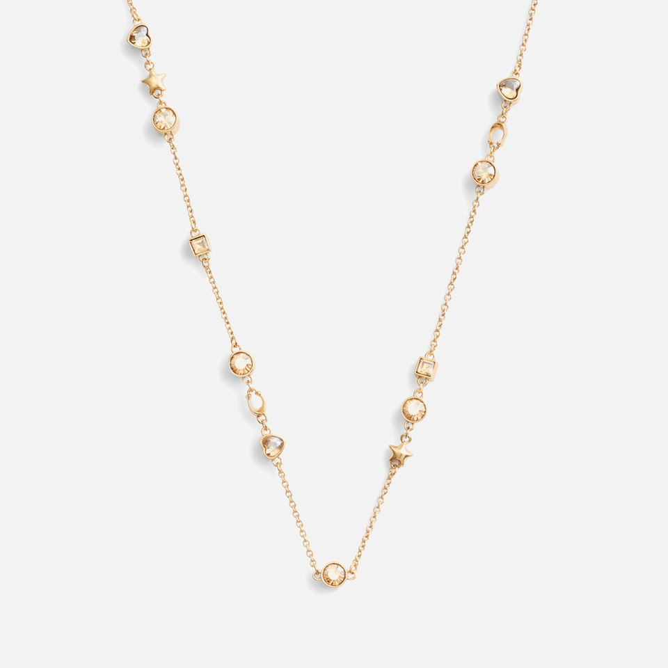 Coach Signature Gold-Tone Star and Heart Station Necklace