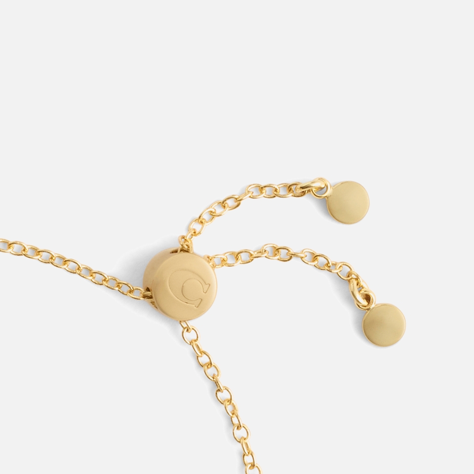Coach Signature Gold-Tone Pavé Slider Bracelet