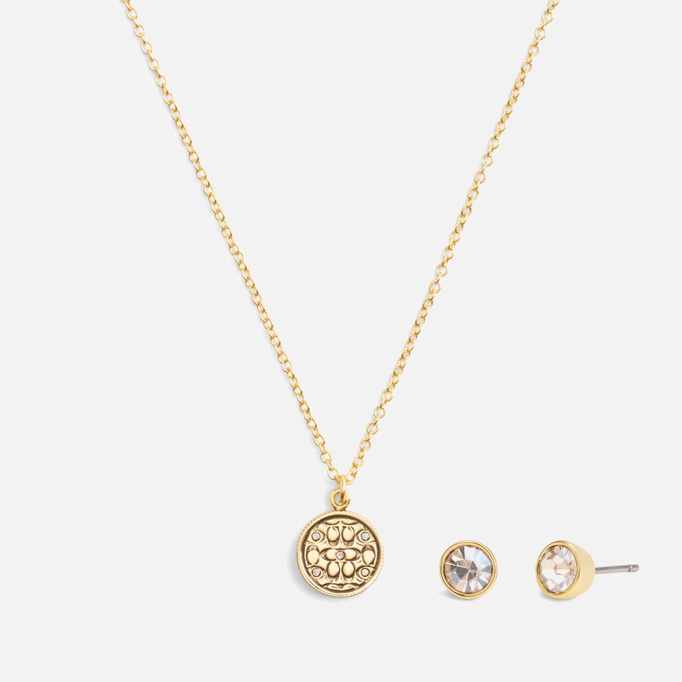 Coach Signature Quilted Coin Gold-Tone Jewellery Set