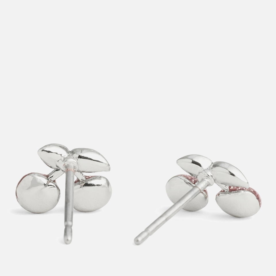 Coach Glitter Cherry Cluster Silver-Toned Stud Earrings