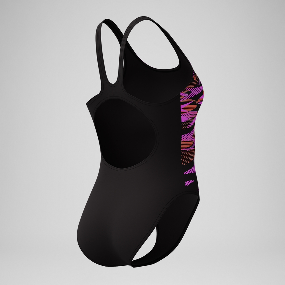 Women's HyberBoom Placement Swimsuit Black/Coral
