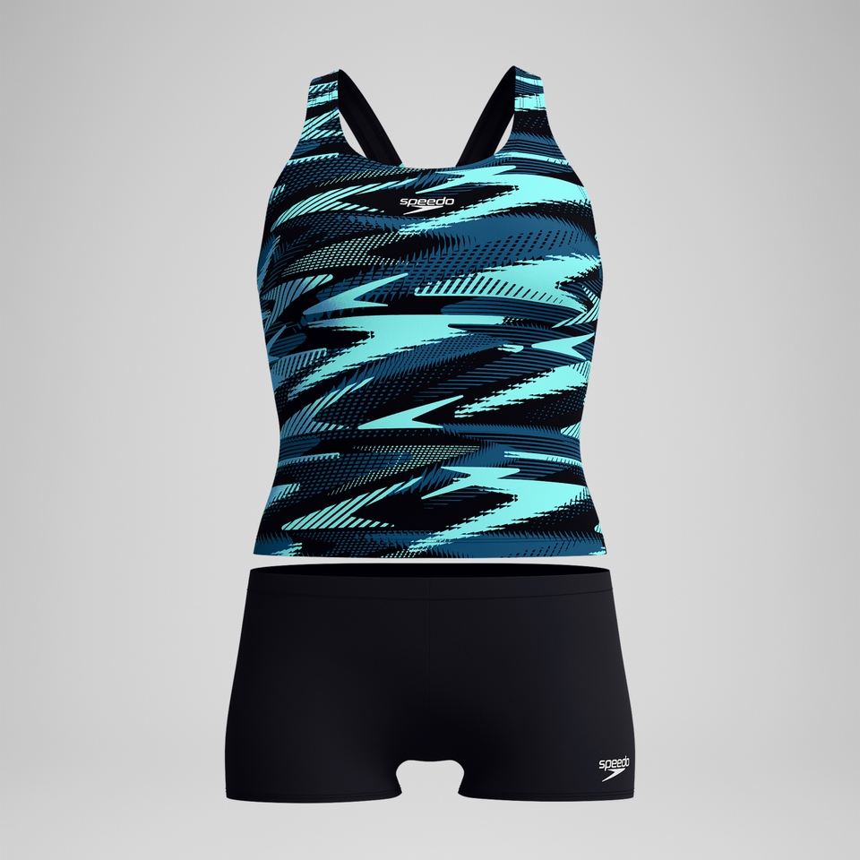 Women's HyberBoom Tankini Black/Turquoise