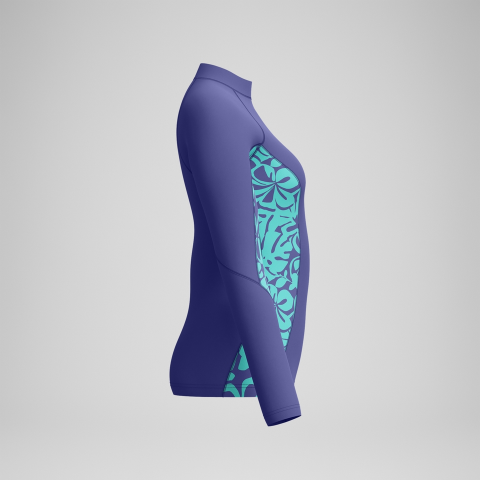 Women's Printed Long Sleeve Rashguard Purple/Blue