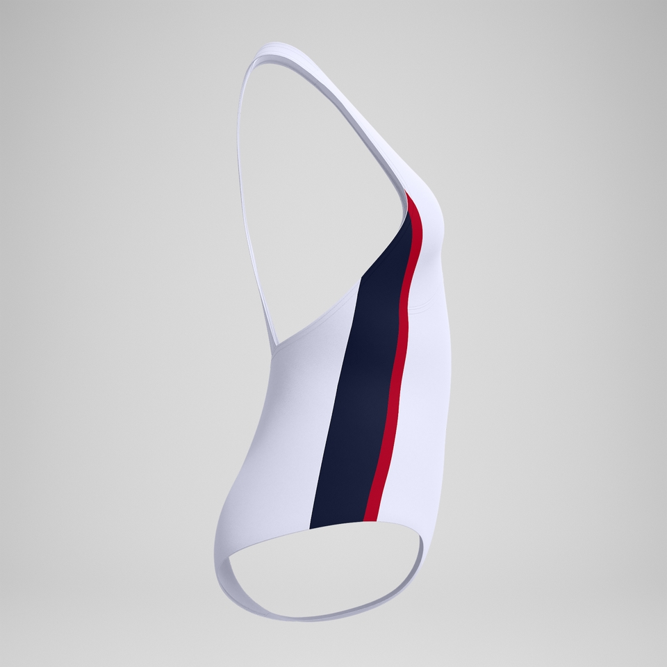 Women's Jetstream Colourblock Boyleg Swimsuit White/Navy