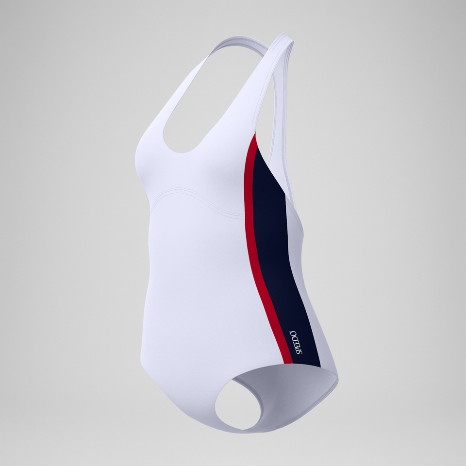 Women's Jetstream Colourblock Boyleg Swimsuit White/Navy