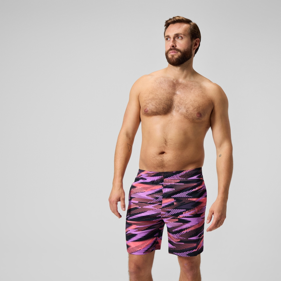 Men's Xpress Lite 18'' Allover Swim Shorts Black/Pink