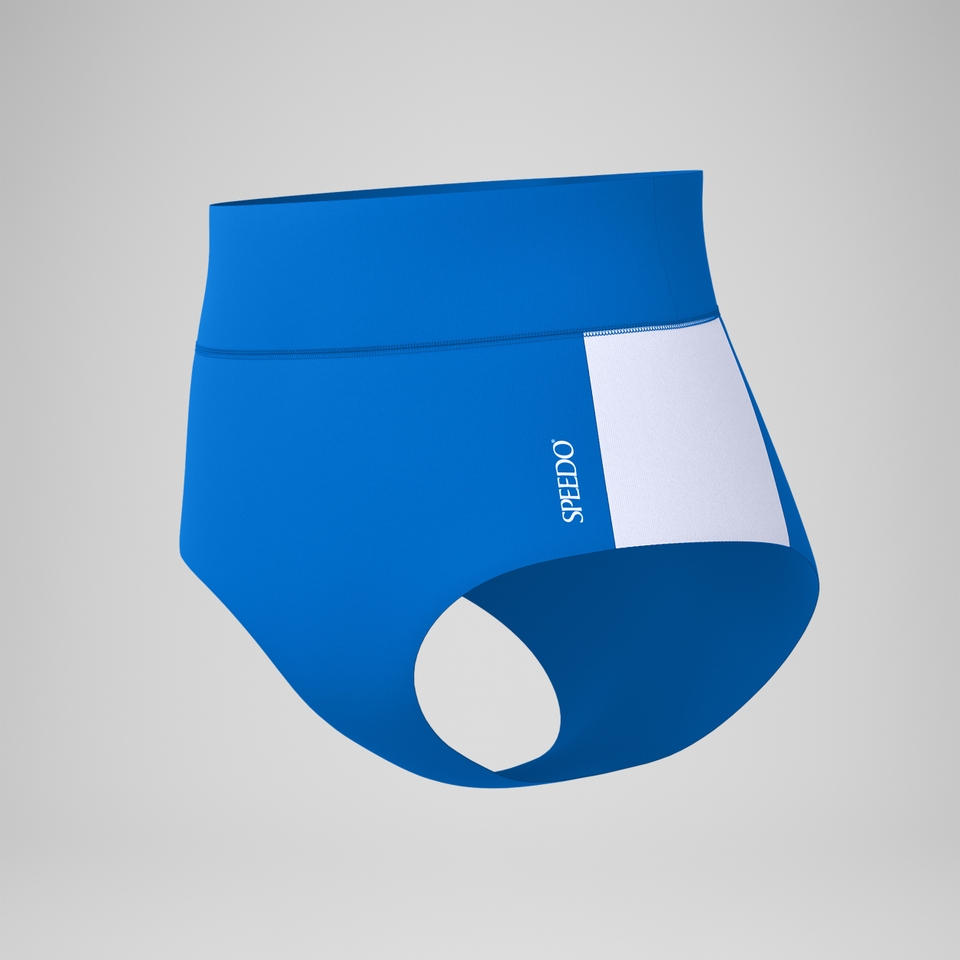 Women's Jetstream Colourblock Banded Boyleg Bikini Bottom Blue/White