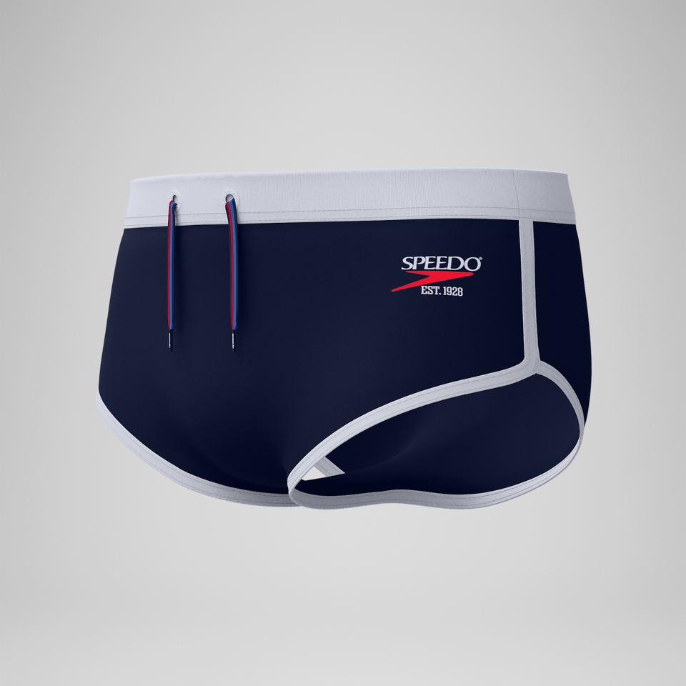 Jetstream Logo-Badehose 9 cm Marineblau/Weiß für Herren