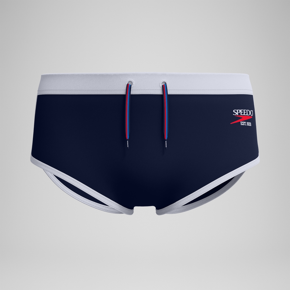 Jetstream Logo-Badehose 9 cm Marineblau/Weiß für Herren