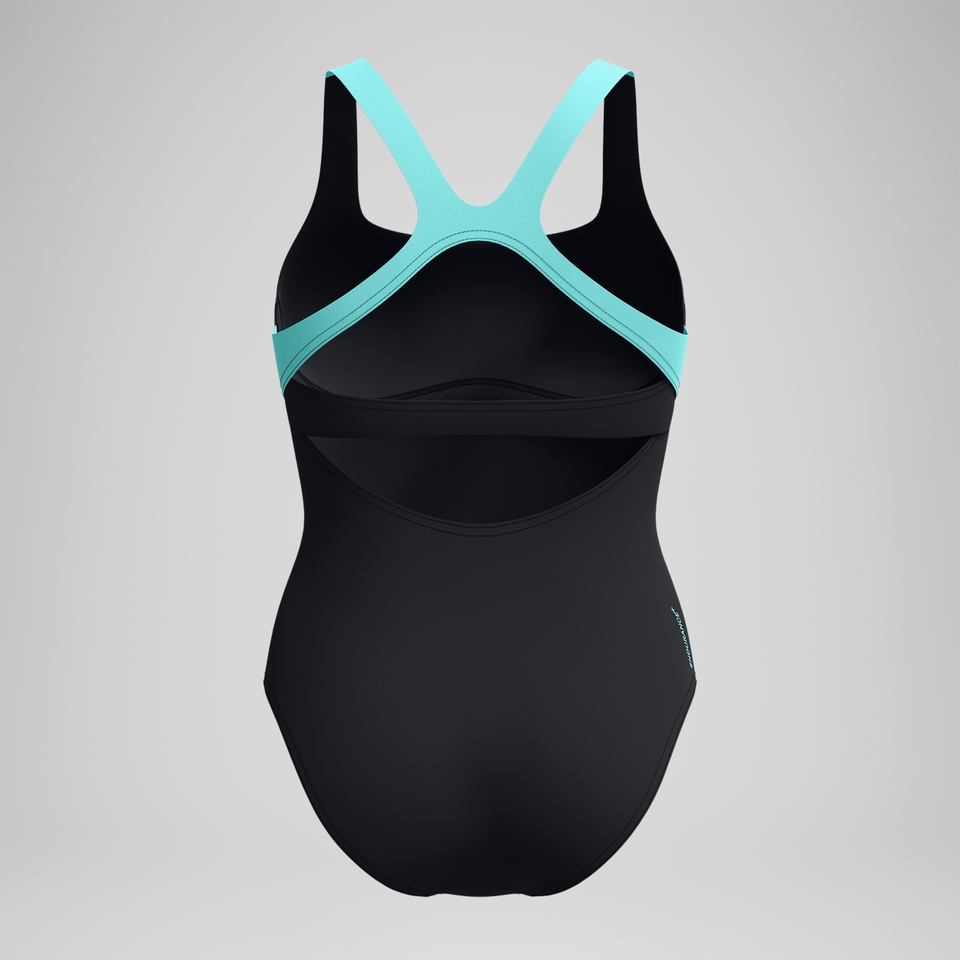 Women's Racerback Swimsuit Black/Green