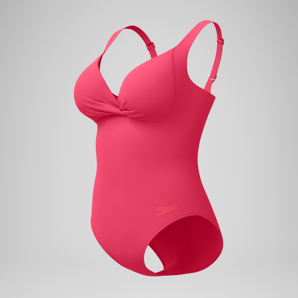 Formender Cross-Knot-Badeanzug Rosa für Damen