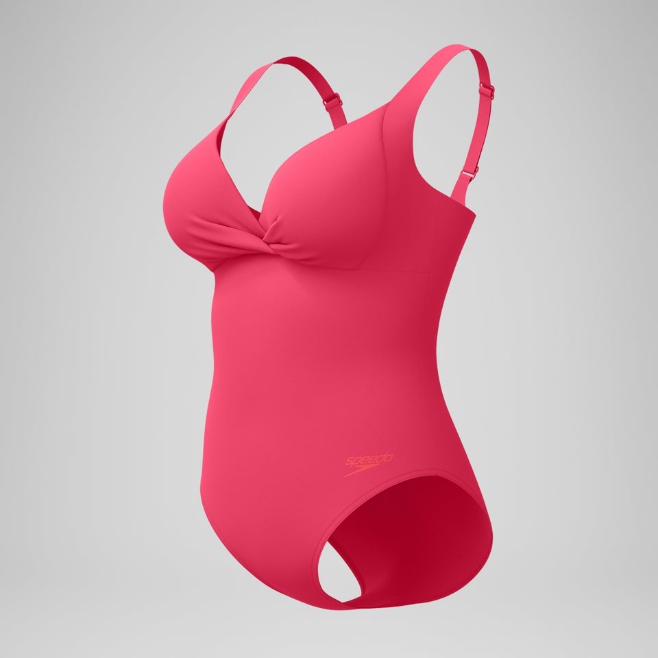 Speedo Costume Intero Modellante Cross Knot, Scollo A Cuore, Pannello Contenitivo, Imbottiture Rimovibili, EnduraFlex Resistente Al Cloro, Donna