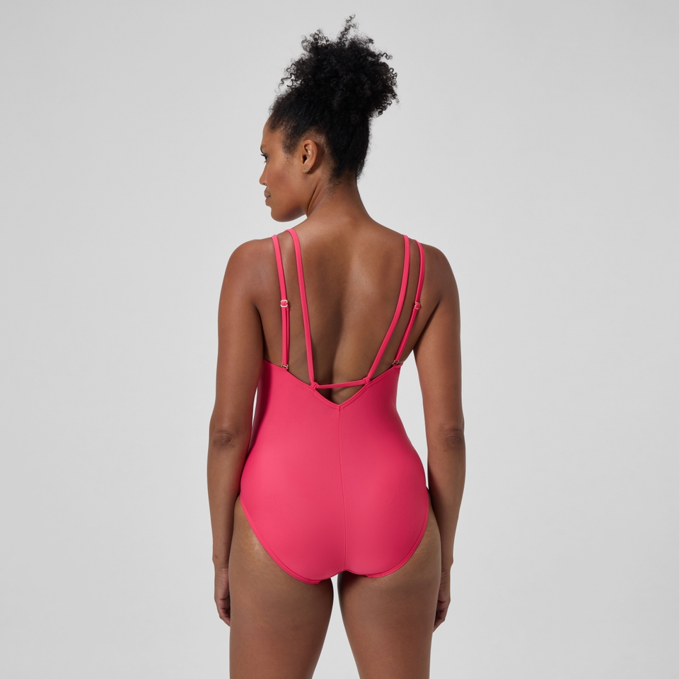 Formender Badeanzug mit Riemchen Rosa für Damen