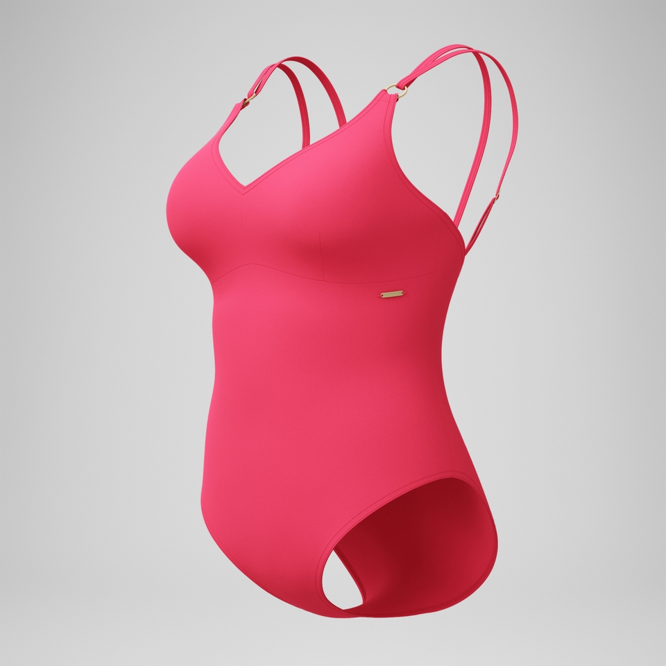 Formender Badeanzug mit Riemchen Rosa für Damen