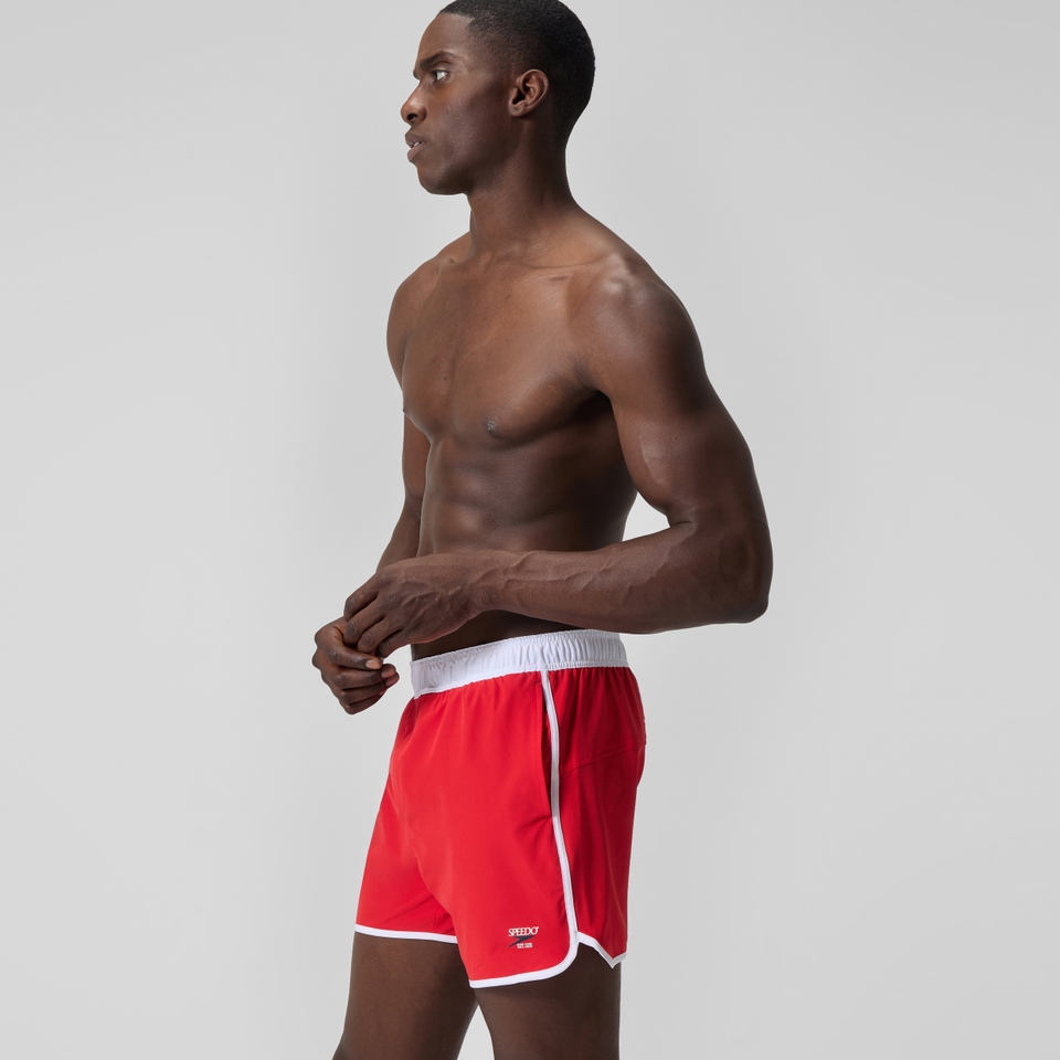 Jetstream Logo-Badeshorts 40 cm Rot/Weiß für Herren