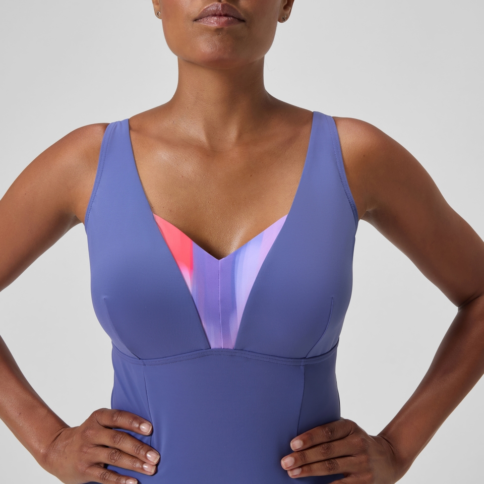 OpusGem DD+ Bedruckter Formender Badeanzug Blau für Damen