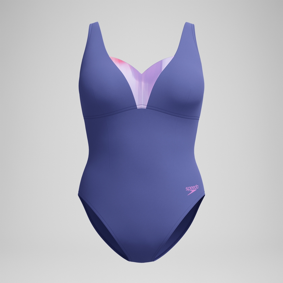 OpusGem DD+ Bedruckter Formender Badeanzug Blau für Damen