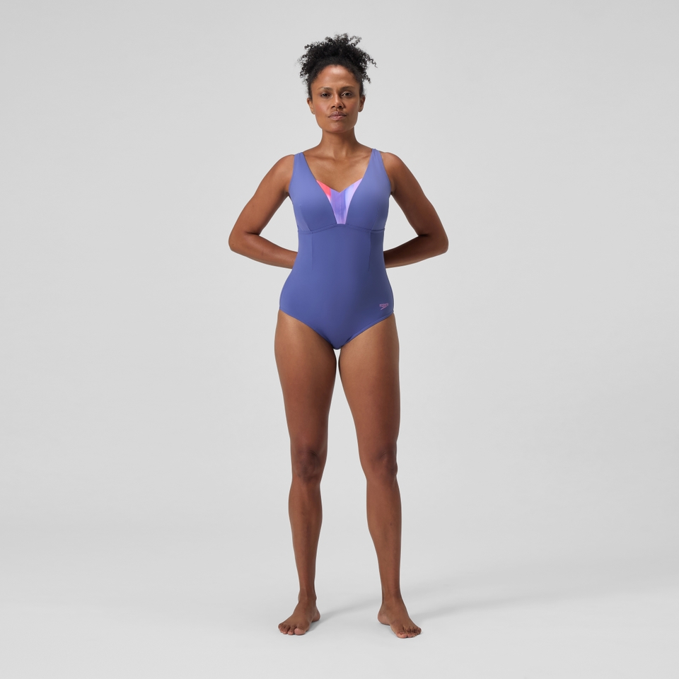 OpusGem DD+ Bedruckter Formender Badeanzug Blau für Damen