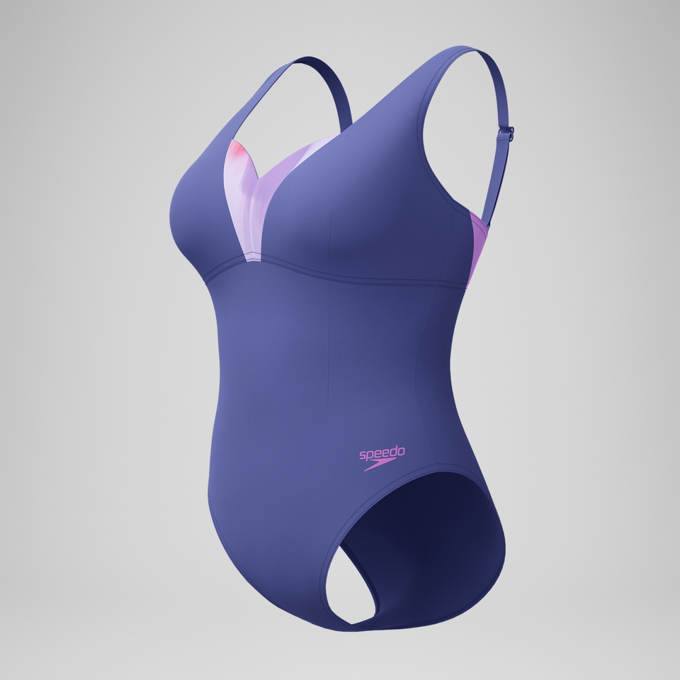 OpusGem DD+ Bedruckter Formender Badeanzug Blau für Damen