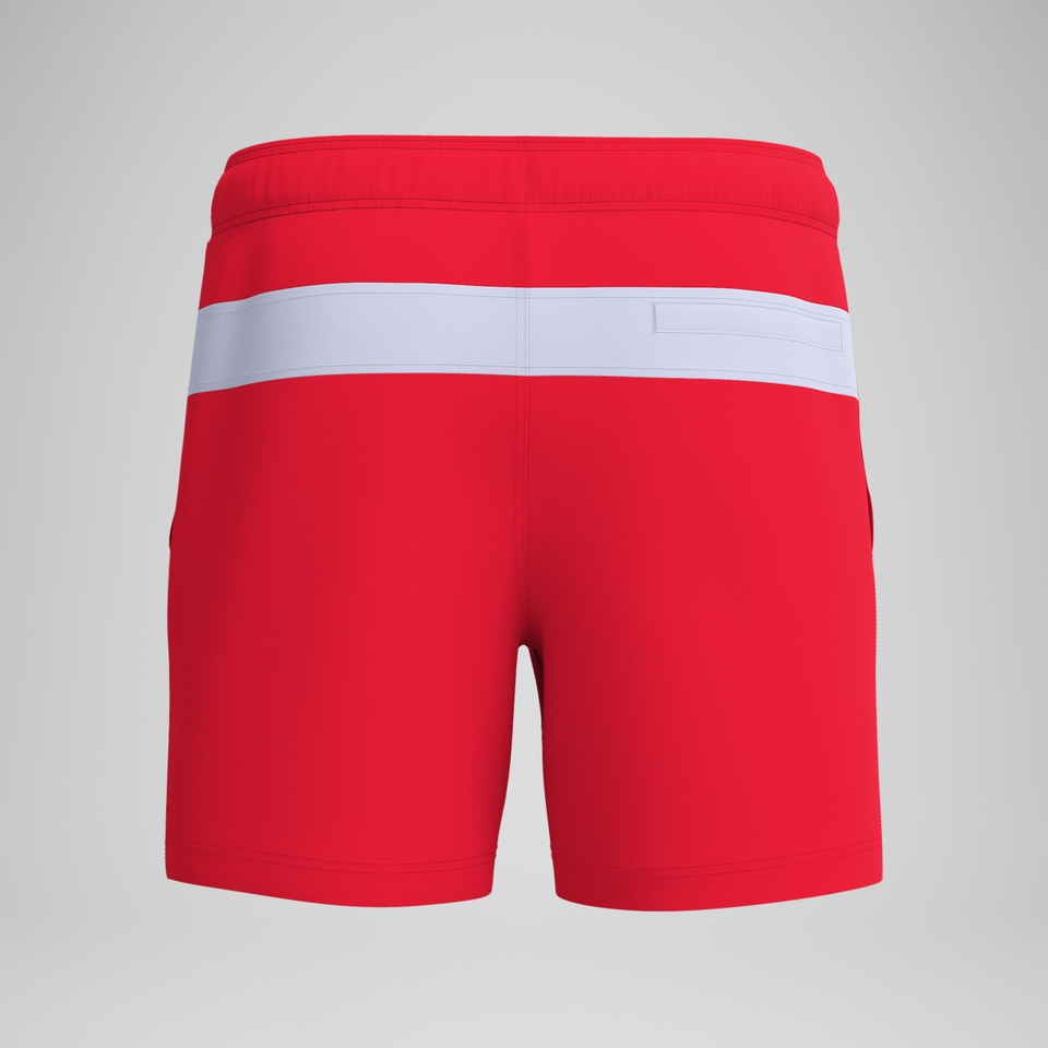 Jetstream Gestreifte Badeshorts 40 cm in Colourblock-Optik Rot/Weiß für Herren