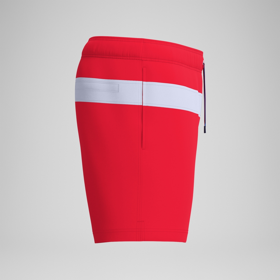 Jetstream Gestreifte Badeshorts 40 cm in Colourblock-Optik Rot/Weiß für Herren