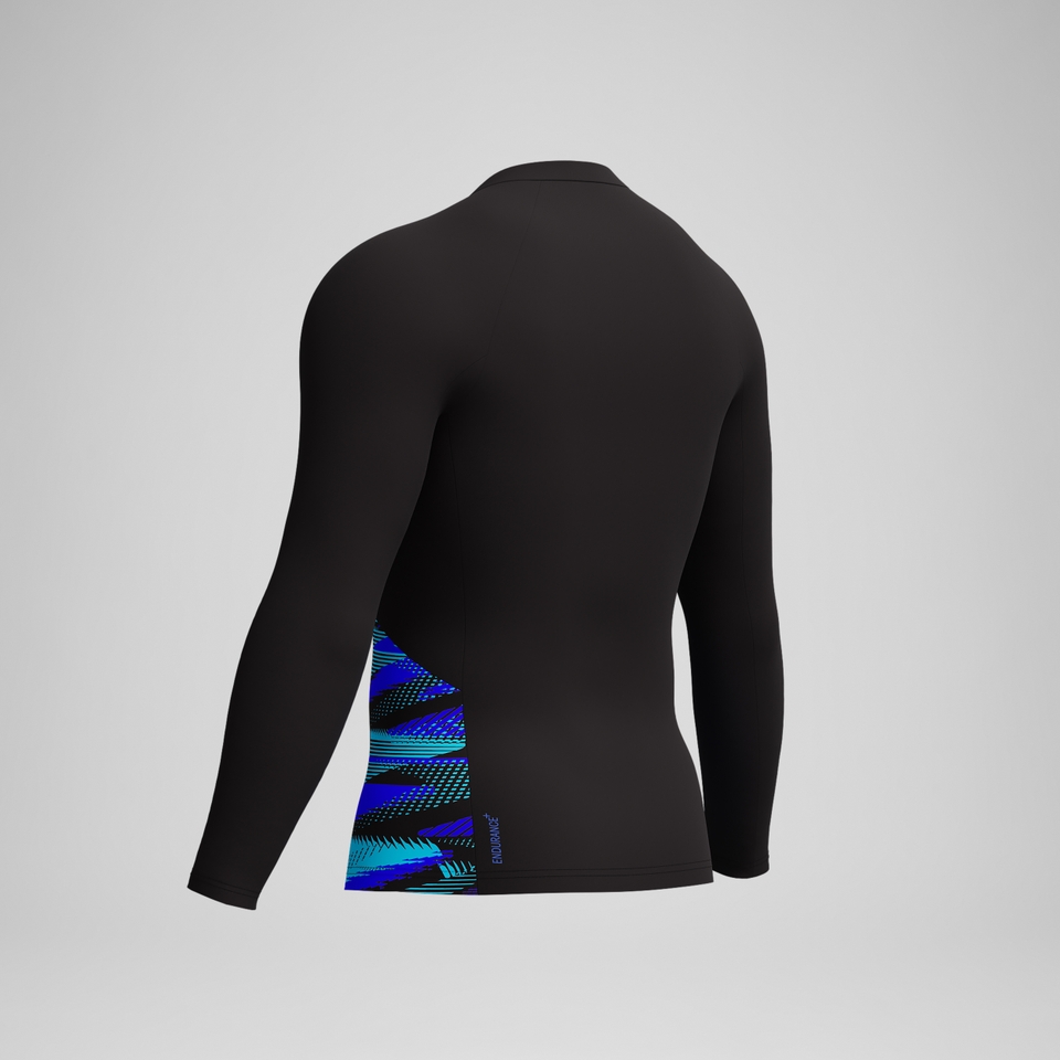 Men's Endurance+ Splice Rash Top Black/Blue
