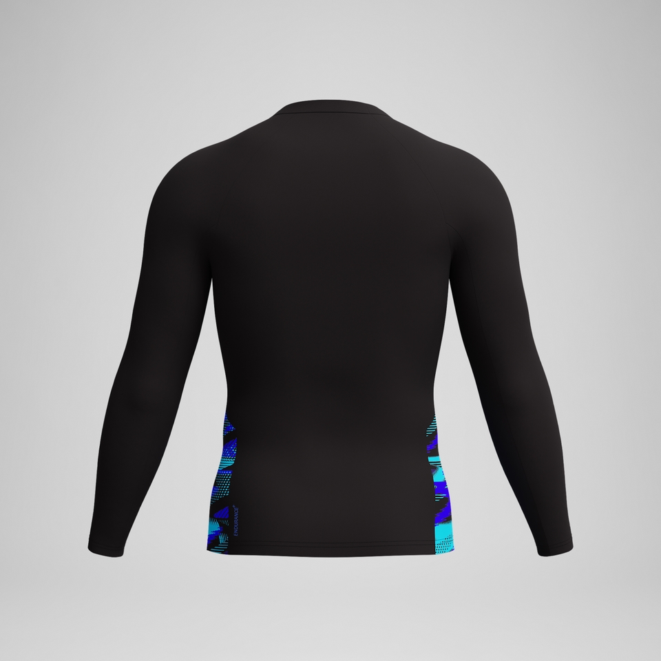 Men's Endurance+ Splice Rash Top Black/Blue