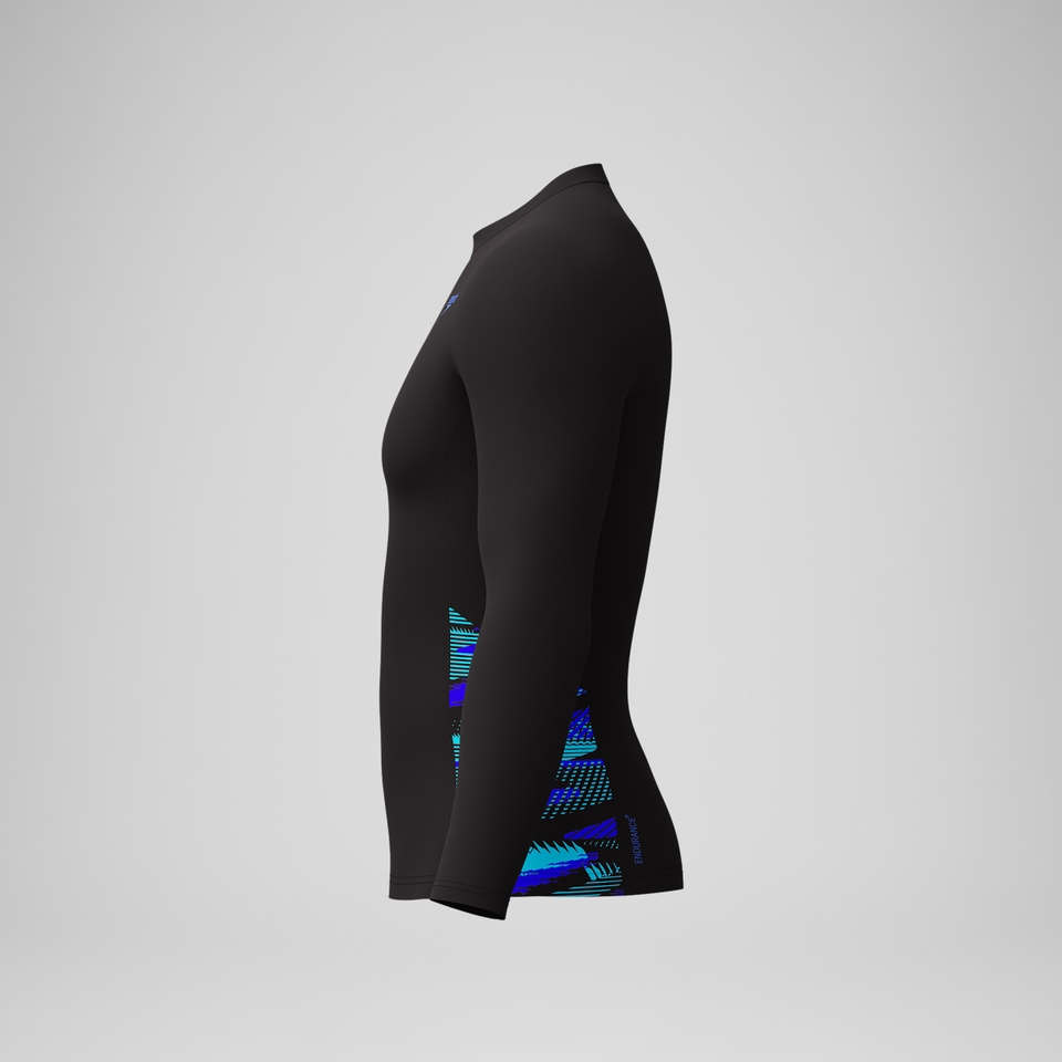 Men's Endurance+ Splice Rash Top Black/Blue