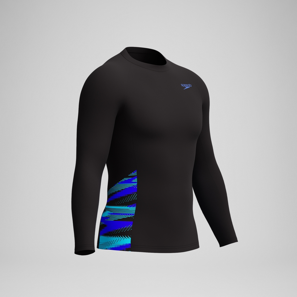 Men's Endurance+ Splice Rash Top Black/Blue