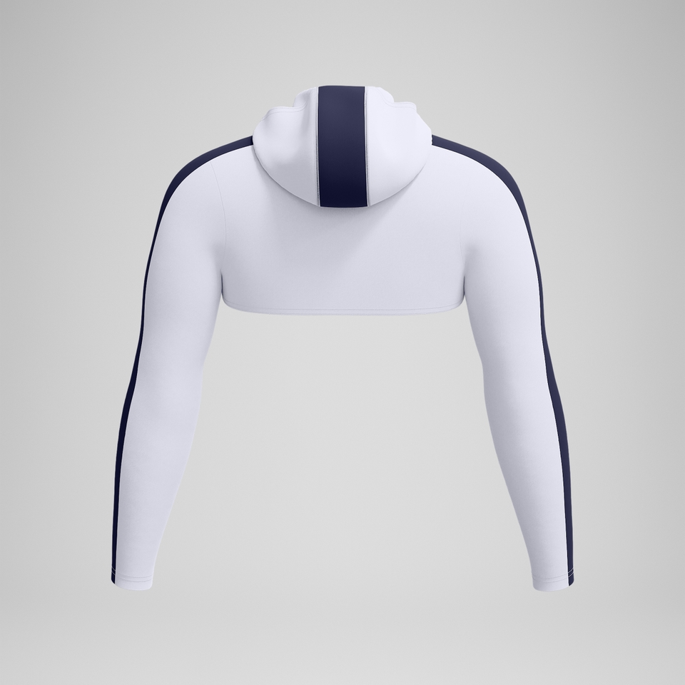 Women's Jetstream Long Sleeve Hooded Shrug Top White/Navy