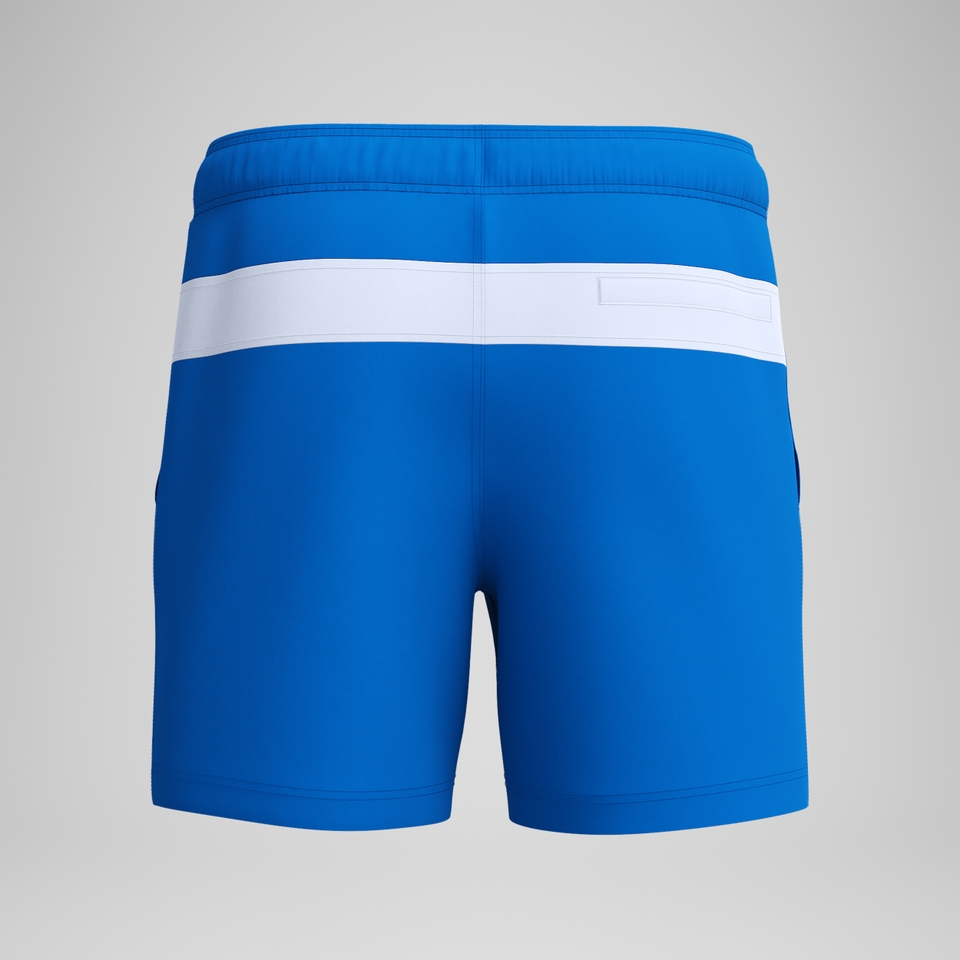 Jetstream Gestreifte Badeshorts 40 cm in Colourblock-Optik Blau/Weiß für Herren
