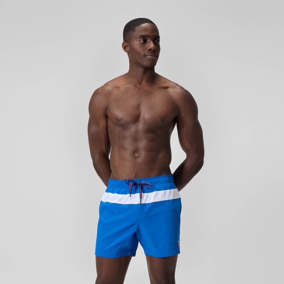 Men's Jetstream 16'' Striped Colourblock Swim Shorts Blue/White