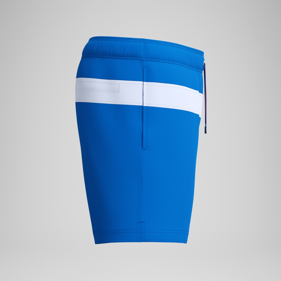 Jetstream Gestreifte Badeshorts 40 cm in Colourblock-Optik Blau/Weiß für Herren