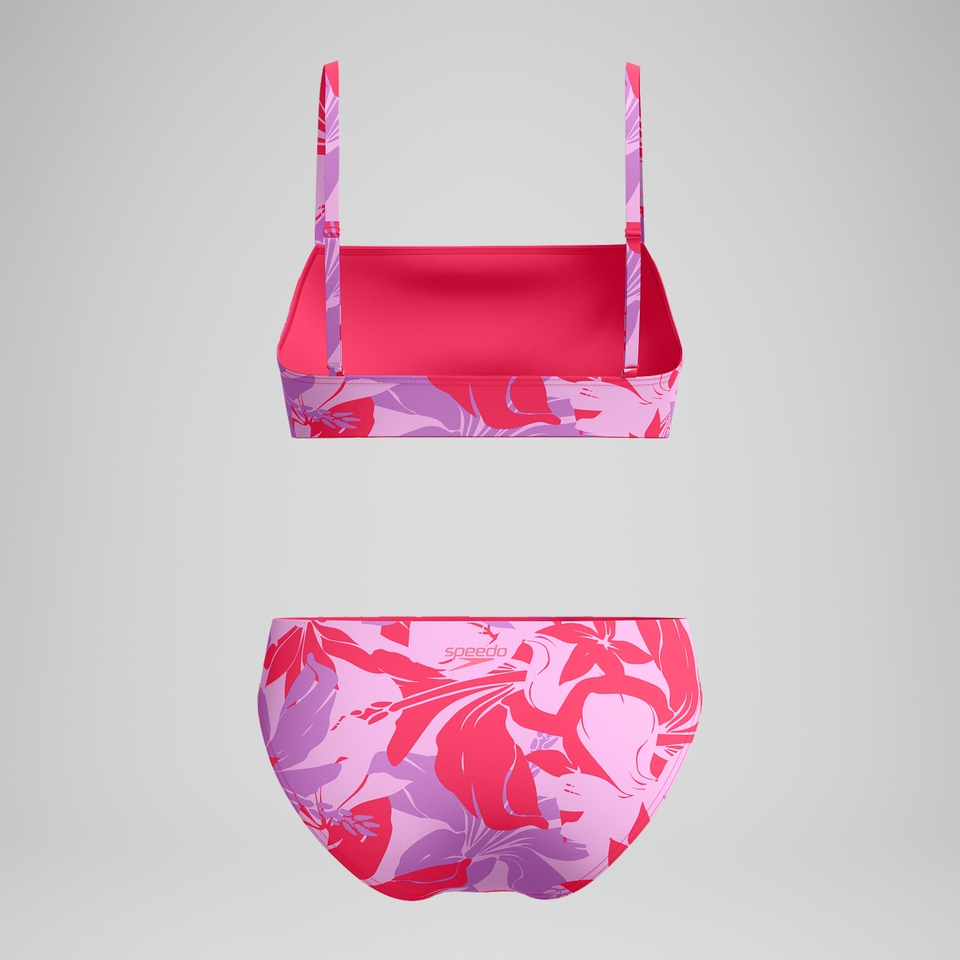 Bedruckter Bikini mit verstellbaren dünnen Trägern Rot für Damen