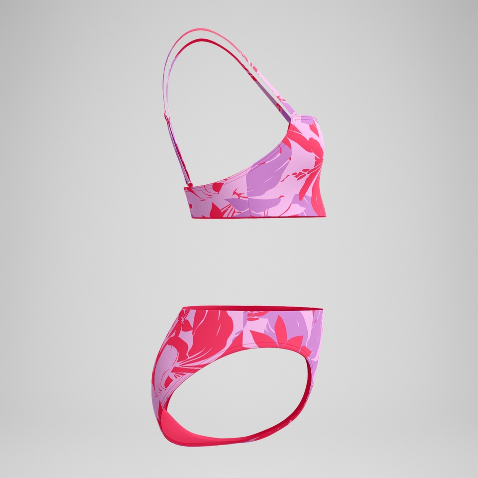 Bedruckter Bikini mit verstellbaren dünnen Trägern Rot für Damen