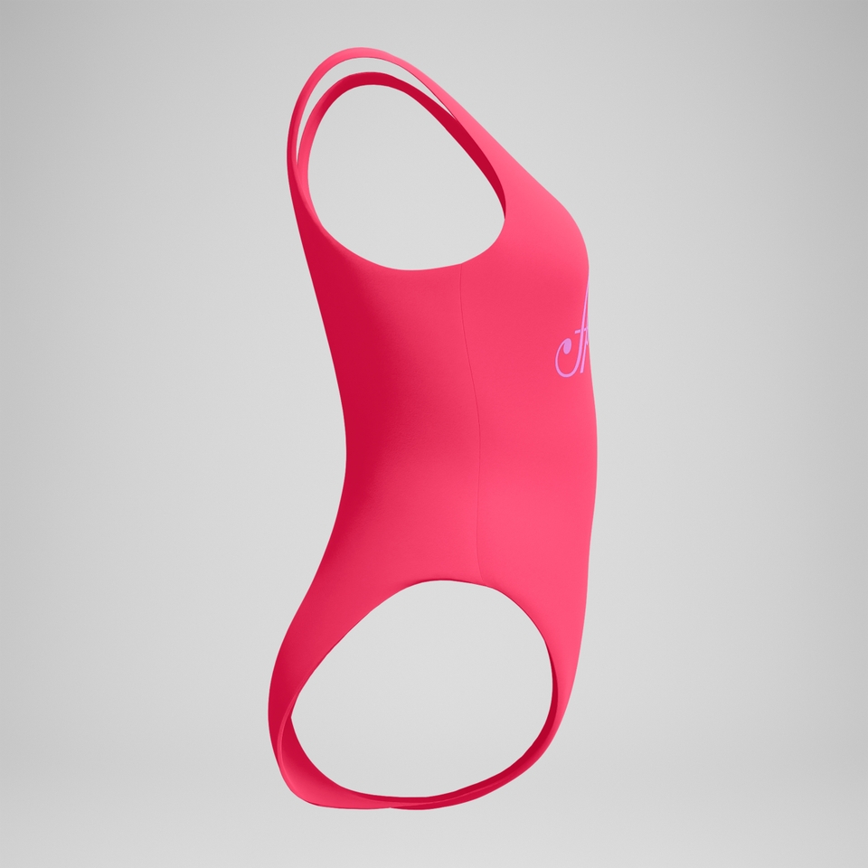 Women's Logo Deep U-Back Swimsuit Pink