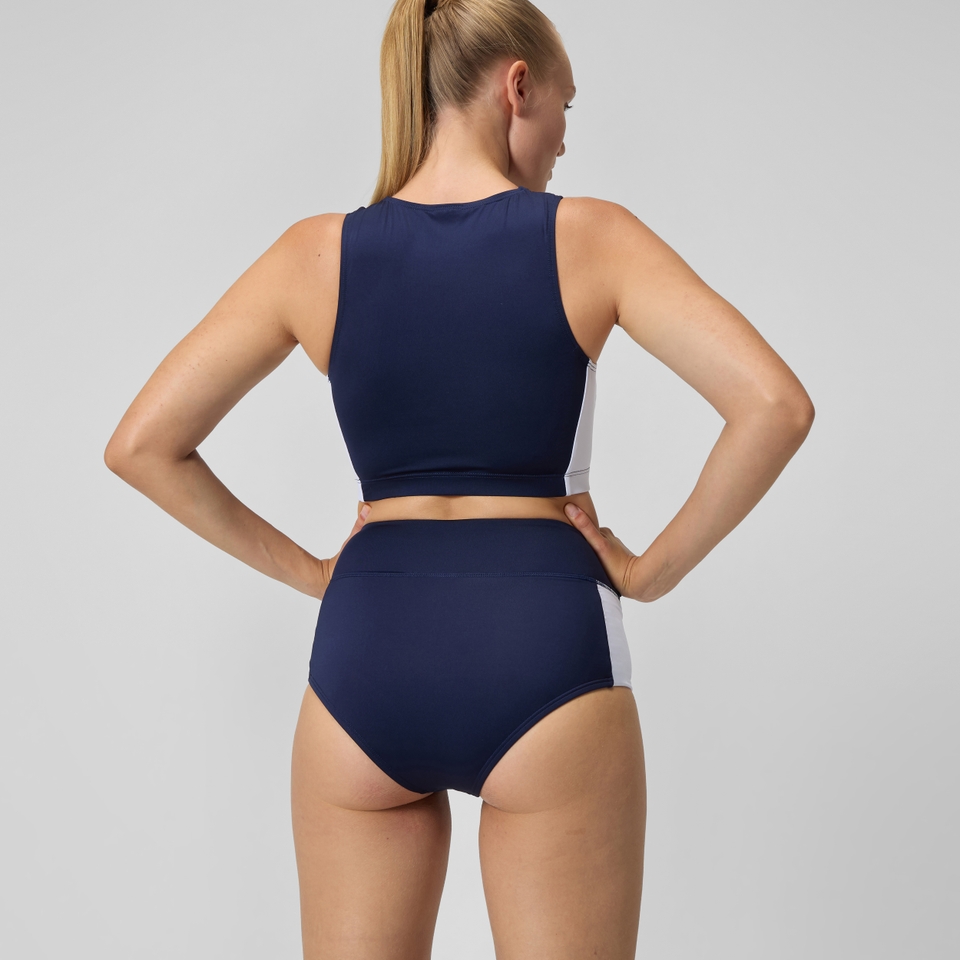 Women's Jetstream Colourblock Banded Boyleg Bikini Bottom Navy/White