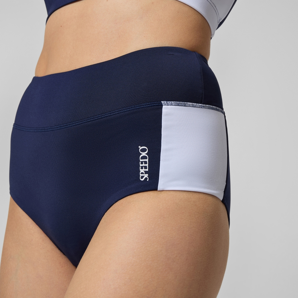 Jetstream Bas de bikini Femme Boyleg Colourblock Banded bleu marine/blanc
