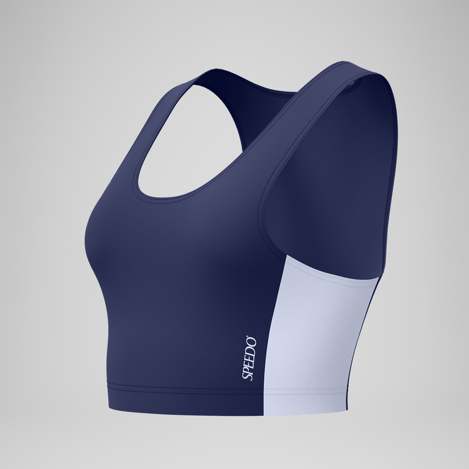 Women's Jetstream Colorblock Crop Top Navy/White