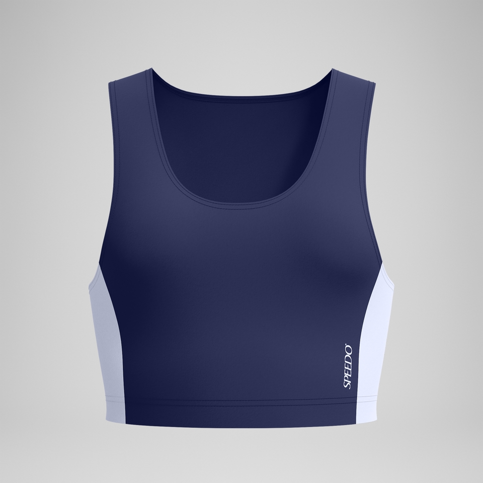Women's Jetstream Colorblock Crop Top Navy/White