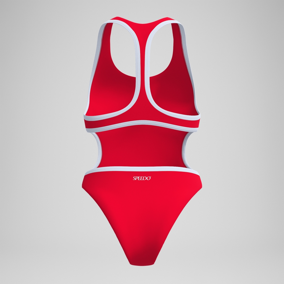 Women's Jetstream Solid Bound Scoop One Piece Red