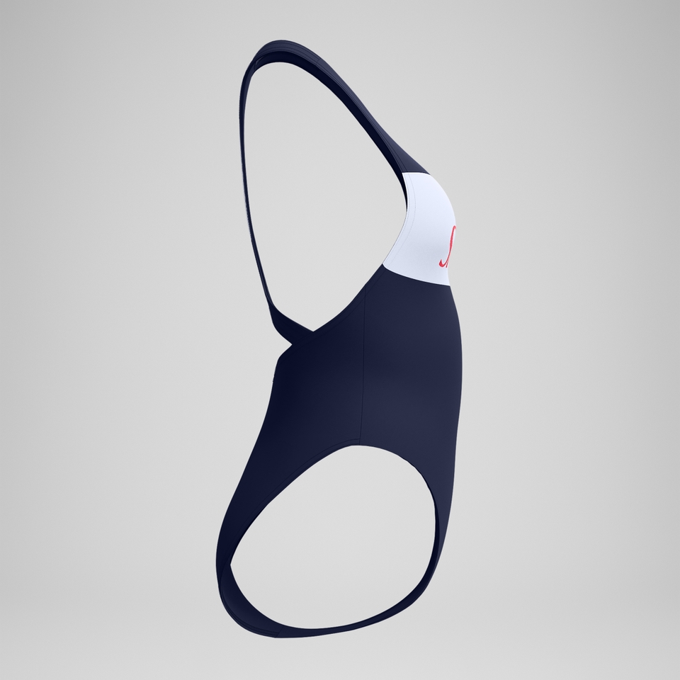 Women's Jetstream Colourblock Logo Racerback Swimsuit Navy/White