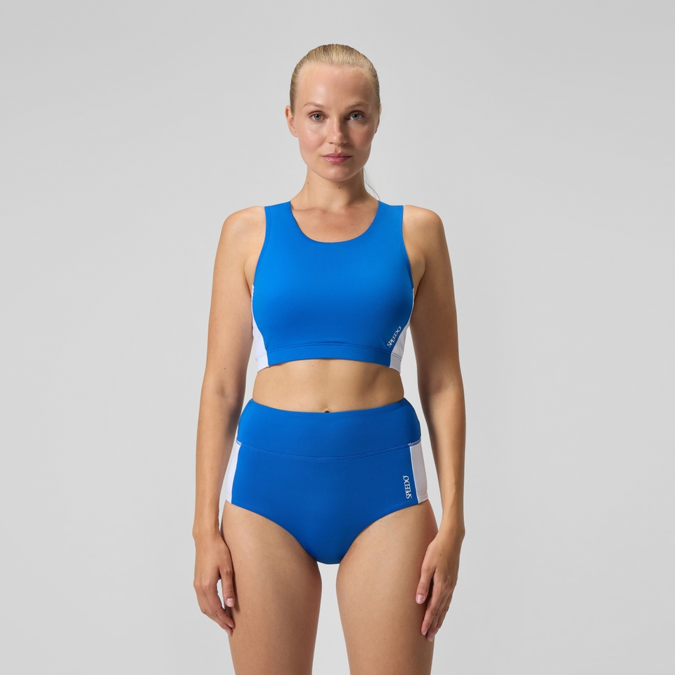 Women's Jetstream Colourblock Crop Top Blue/White
