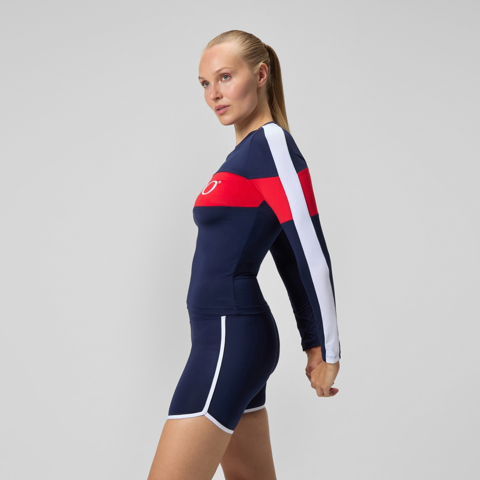 Women's Jetstream Long Sleeve Colorblock Rashguard Navy